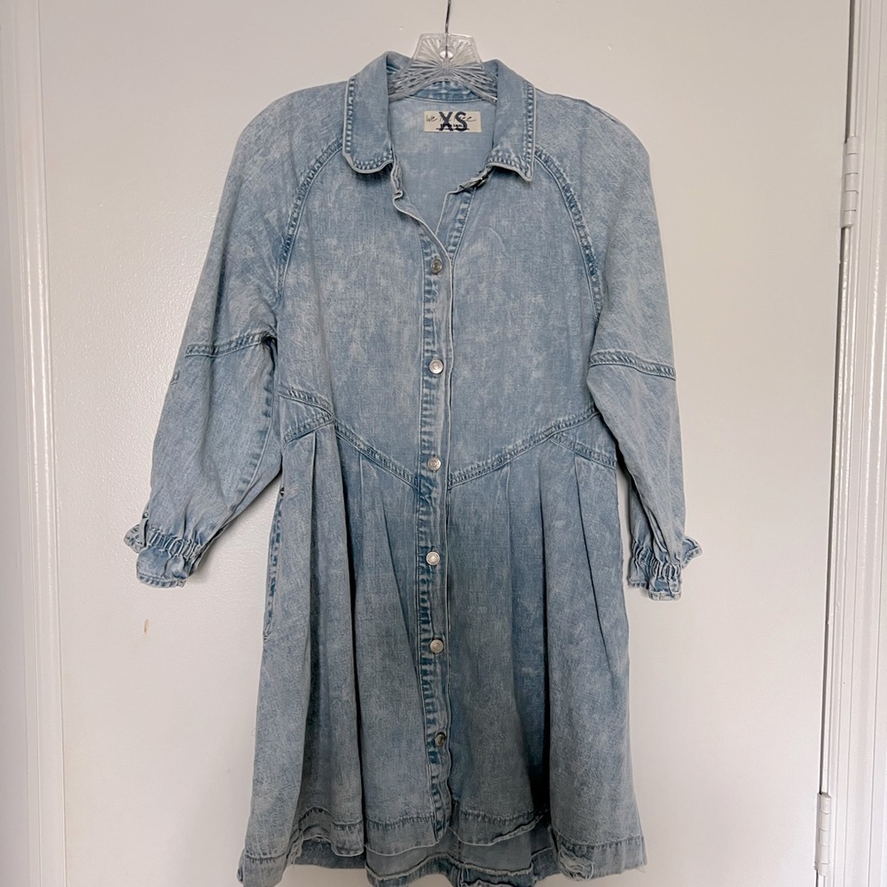 We the Free denim mini dress; size XS